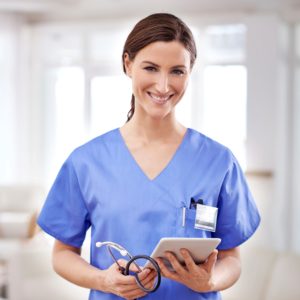 Cropped shot of an attractive young doctor holding a tablet